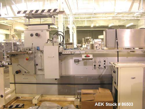 Used Klockner Thermoforming Blister Machine Model CP8. Designed to handle 12-25 mm draw depths, 175 mm max width, 112 mm max advance, 167 mm x 110 mm effective surface at up to 60 cycles/minute at up...