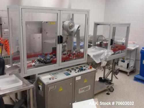 Used Klockner Thermoforming Blister Machine, Model PENTAPACK MEDIPACK, Type EAS. Curretly set for 10X1 card format, with foil dispenser, Julabo process chiller, 220 volt, new 1998.