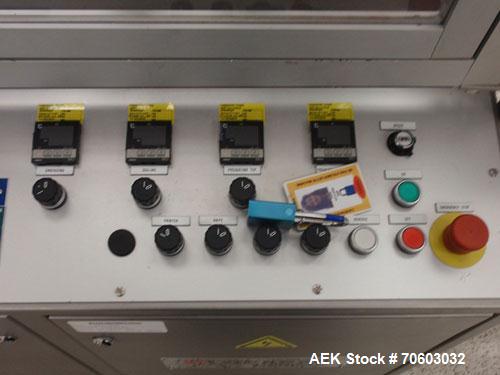 Used Klockner Thermoforming Blister Machine, Model PENTAPACK MEDIPACK, Type EAS. Curretly set for 10X1 card format, with foil dispenser, Julabo process chiller, 220 volt, new 1998.