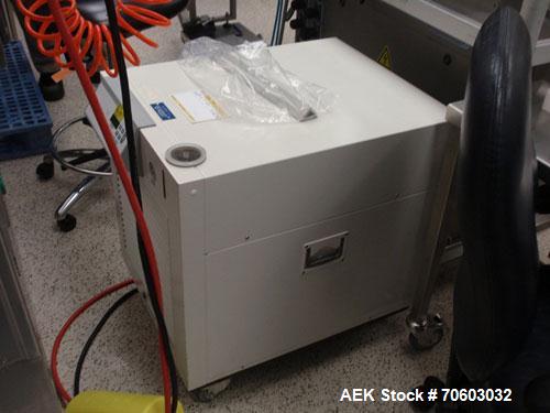 Used Klockner Thermoforming Blister Machine, Model PENTAPACK MEDIPACK, Type EAS. Curretly set for 10X1 card format, with foil dispenser, Julabo process chiller, 220 volt, new 1998.