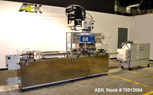Used MAC III Model Super 2000 Blister Pack Machine. Machine is capable of up to 50 cycles per minute. Has maximum web dimensions of 8.67" or 220 mm wide with a 20" maximum diameter roll (2.75" to 3" ...