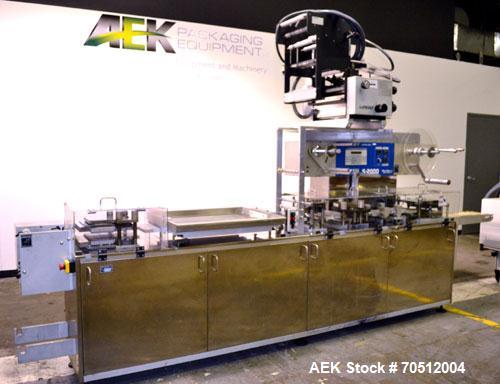 Used MAC III Model Super 2000 Blister Pack Machine. Machine is capable of up to 50 cycles per minute. Has maximum web dimensions of 8.67" or 220 mm wide with a 20" maximum diameter roll (2.75" to 3" ...