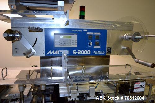 Used MAC III Model Super 2000 Blister Pack Machine. Machine is capable of up to 50 cycles per minute. Has maximum web dimensions of 8.67" or 220 mm wide with a 20" maximum diameter roll (2.75" to 3" ...