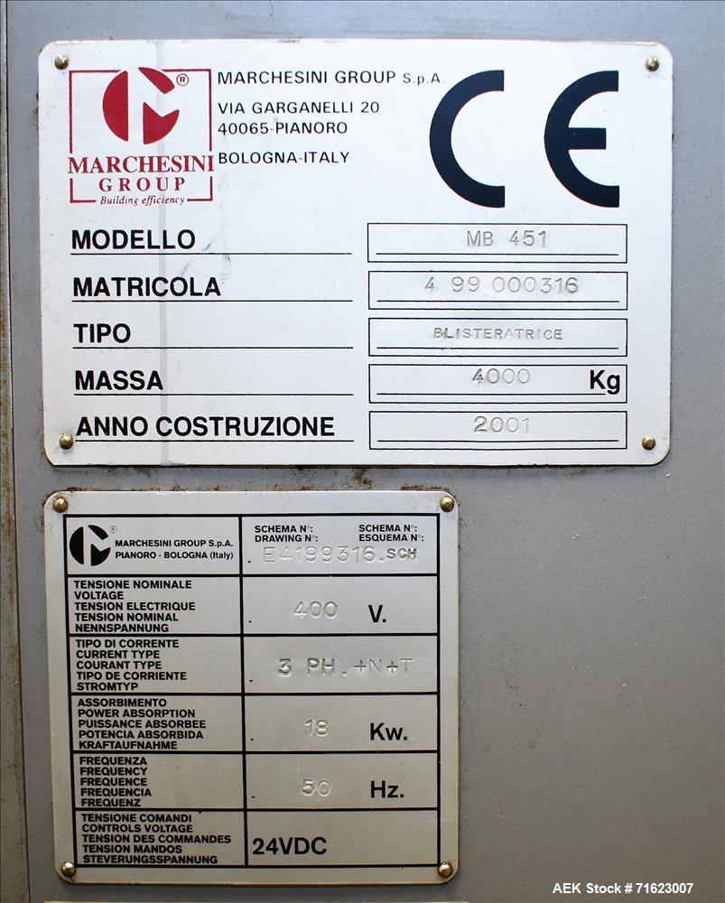 Used- Marchesini Blister Machine, Type MB451