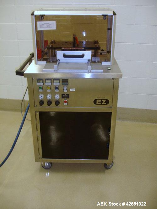 Used Sepha Blister Pack Machine, Model EZ Blister. 190mm x 130mm format area, up to 14mm draw depth, 165mm foil width, 110 volt on portable cart with multiple sets of change parts, serial #0055, new ...