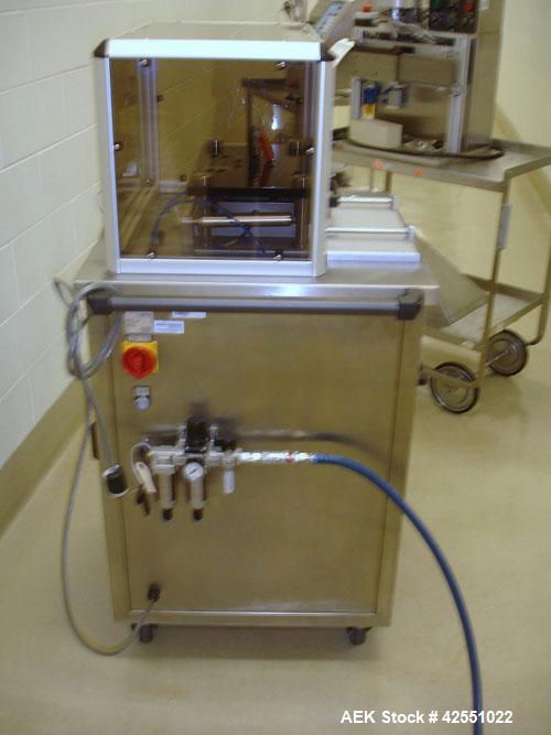 Used Sepha Blister Pack Machine, Model EZ Blister. 190mm x 130mm format area, up to 14mm draw depth, 165mm foil width, 110 volt on portable cart with multiple sets of change parts, serial #0055, new ...