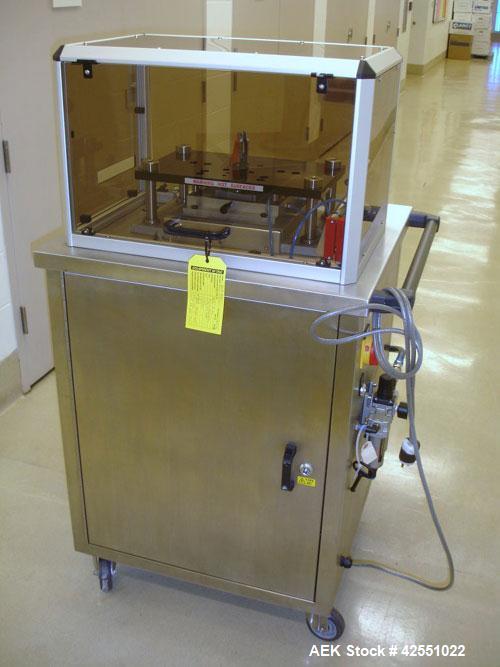 Used Sepha Blister Pack Machine, Model EZ Blister. 190mm x 130mm format area, up to 14mm draw depth, 165mm foil width, 110 volt on portable cart with multiple sets of change parts, serial #0055, new ...