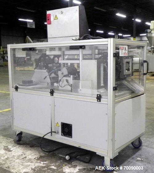 Used Gemel Mr. Deblister Product Recovery System capable of speeds up to 4800 cards per hour. Has a card size range (with proper tooling): 30mm to 120mm x 50mm to 145mm. Requires minimal floor space ...