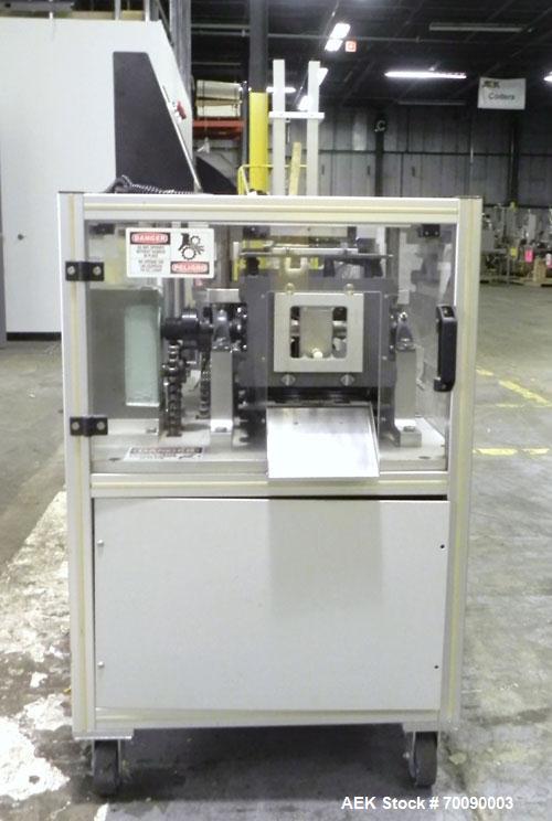 Used Gemel Mr. Deblister Product Recovery System capable of speeds up to 4800 cards per hour. Has a card size range (with proper tooling): 30mm to 120mm x 50mm to 145mm. Requires minimal floor space ...