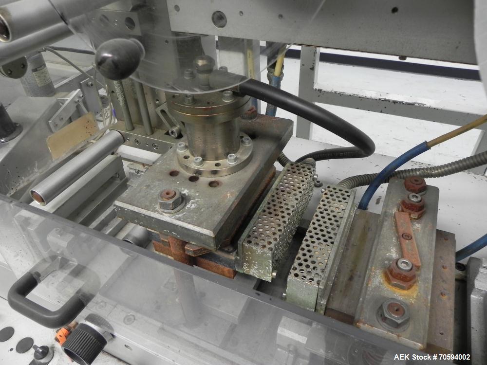 Used Noack Model DPN 760 Blisterpack Thermoformer Machine. Capable of speeds up to 60 cycles per minute. Maximum foil width 165 mm, indexing length 123 mm, forming area 150 mm x 120 mm, forming depth...