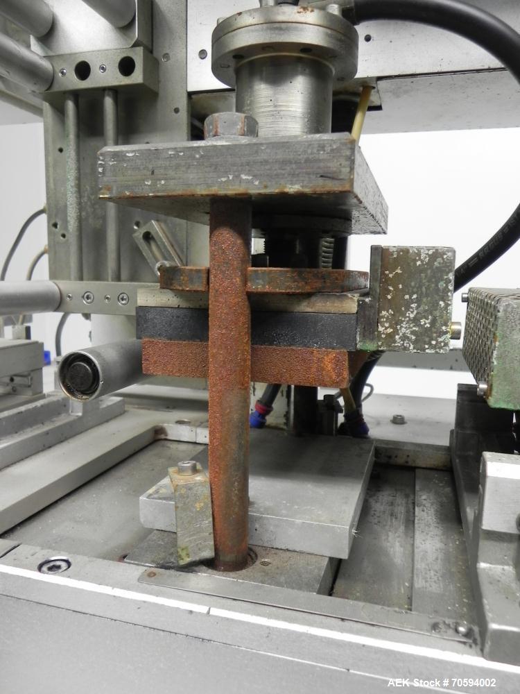 Used Noack Model DPN 760 Blisterpack Thermoformer Machine. Capable of speeds up to 60 cycles per minute. Maximum foil width 165 mm, indexing length 123 mm, forming area 150 mm x 120 mm, forming depth...