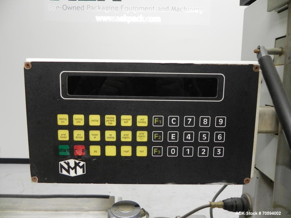 Used Noack Model DPN 760 Blisterpack Thermoformer Machine. Capable of speeds up to 60 cycles per minute. Maximum foil width 165 mm, indexing length 123 mm, forming area 150 mm x 120 mm, forming depth...