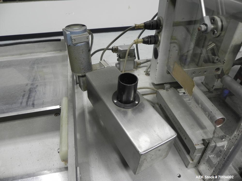 Used Noack Model DPN 760 Blisterpack Thermoformer Machine. Capable of speeds up to 60 cycles per minute. Maximum foil width 165 mm, indexing length 123 mm, forming area 150 mm x 120 mm, forming depth...