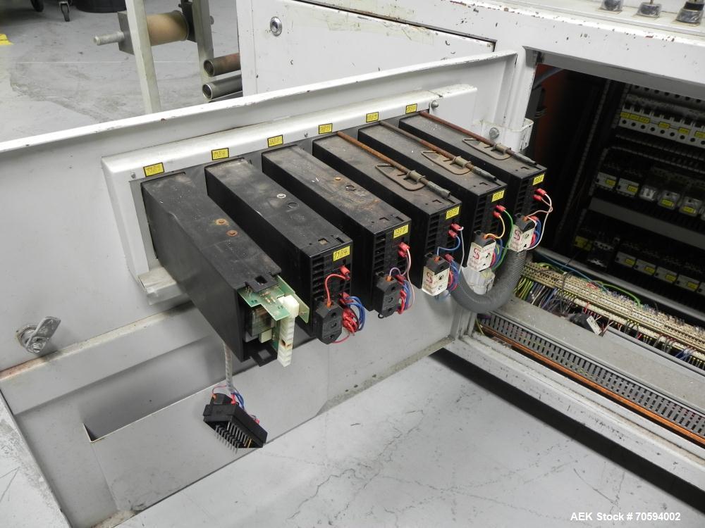 Used Noack Model DPN 760 Blisterpack Thermoformer Machine. Capable of speeds up to 60 cycles per minute. Maximum foil width 165 mm, indexing length 123 mm, forming area 150 mm x 120 mm, forming depth...