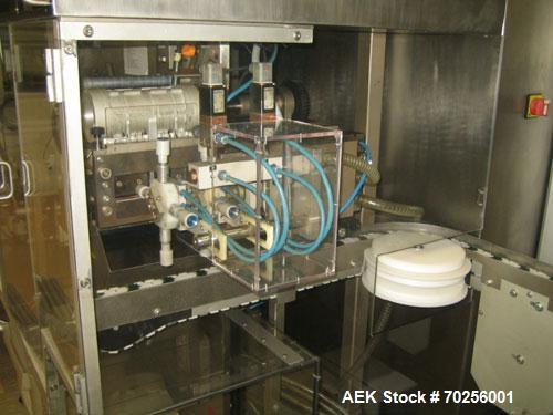 Used PamPac BP602 Blister Packaging Machine, stainless steel, 45 cycles per minute, format 6.38" x 0.4" x 0.12" (162 x 10 x 3 mm), with precutting, cutting sizes 2.95" x 2.52" (75 x 64 mm) and 2.52" ...