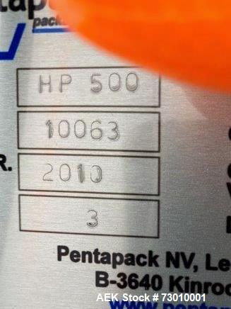 Used Pentapack Hospital Blister Line / Unit Dose Packaging Machine, Model HP500. 10-50 cycles/minute capability. 86mm max forming width; 25mm transport length; 100mm max foil width; 14mm max forming ...