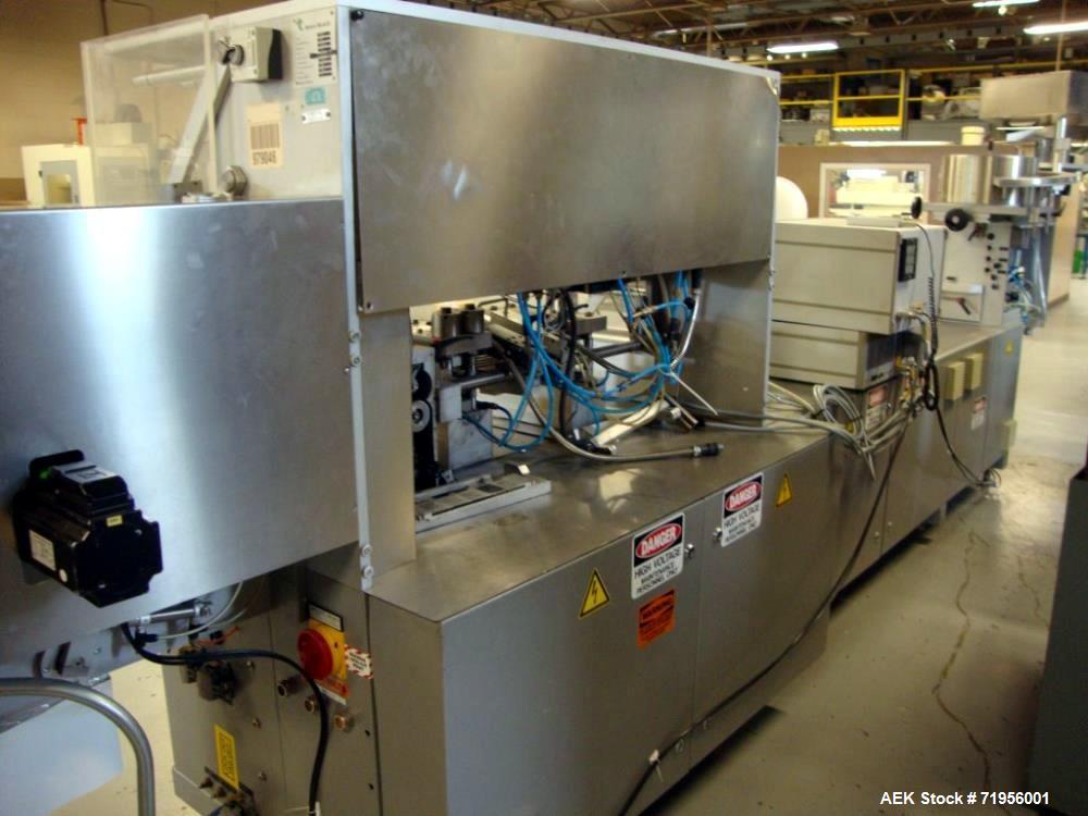 Used Romaco High Performance Platen Sealing Machine; Model NOACK 623-L. Forming Cycles = 60-80. Cutting Cycles 80. Max forming area 220 wide x 160 mm advance. Max forming depth 25mm. Max foil width =...