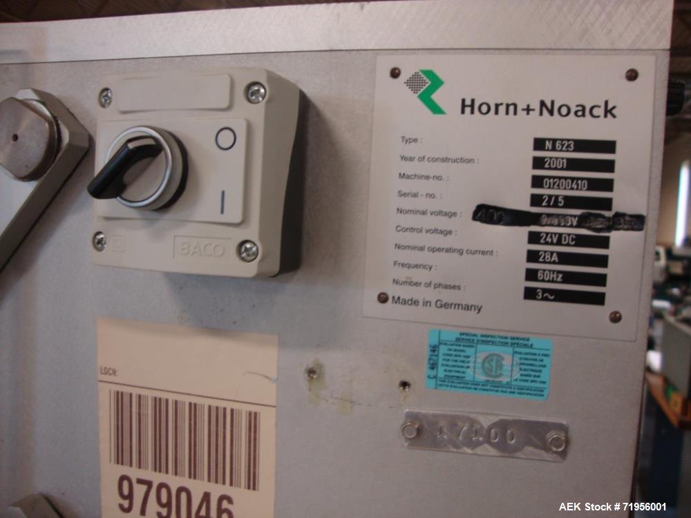 Used Romaco High Performance Platen Sealing Machine; Model NOACK 623-L. Forming Cycles = 60-80. Cutting Cycles 80. Max forming area 220 wide x 160 mm advance. Max forming depth 25mm. Max foil width =...