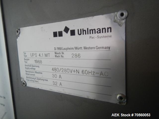 Used Uhlmann UPS4-MT Blisterpack w/Aylward Tablet Feeder