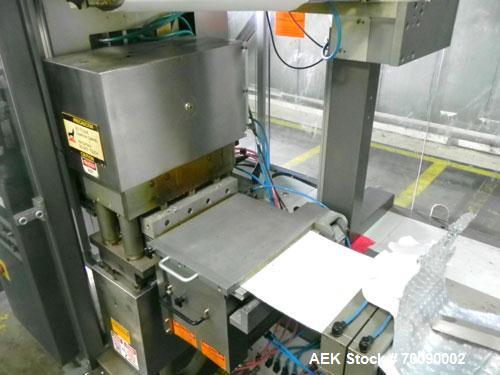 Used Uhlmann Model UPS4MT Blisterpacking Machine. Capable of speeds from 15 to 50 cycles per minute or 600 blister packs per minute. Maximum format size: 272mm x 284mm max format. Max depth of fill: ...