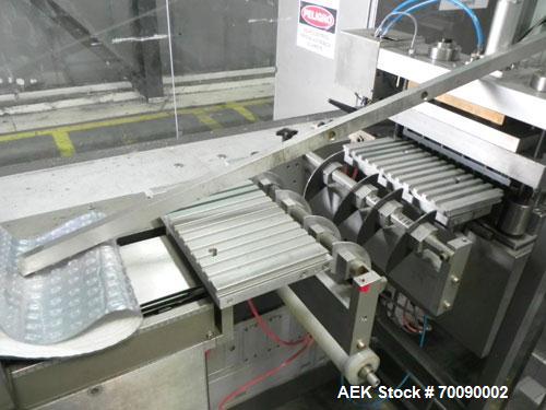 Used Uhlmann Model UPS4MT Blisterpacking Machine. Capable of speeds from 15 to 50 cycles per minute or 600 blister packs per minute. Maximum format size: 272mm x 284mm max format. Max depth of fill: ...