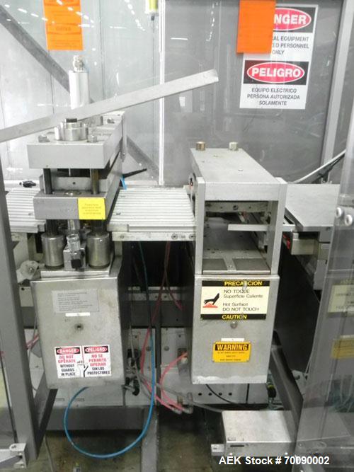 Used Uhlmann Model UPS4MT Blisterpacking Machine. Capable of speeds from 15 to 50 cycles per minute or 600 blister packs per minute. Maximum format size: 272mm x 284mm max format. Max depth of fill: ...