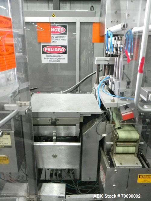 Used Uhlmann Model UPS4MT Blisterpacking Machine. Capable of speeds from 15 to 50 cycles per minute or 600 blister packs per minute. Maximum format size: 272mm x 284mm max format. Max depth of fill: ...