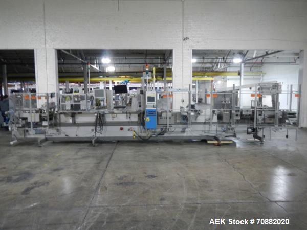 Used Uhlmann UPS4 Blisterpack Thermoformer Machine. Capable of speeds from 15 to 50 cycles per minute or 600 blister packs per minute. Maximum format size: 272mm x 284mm max format. Max depth of fill...