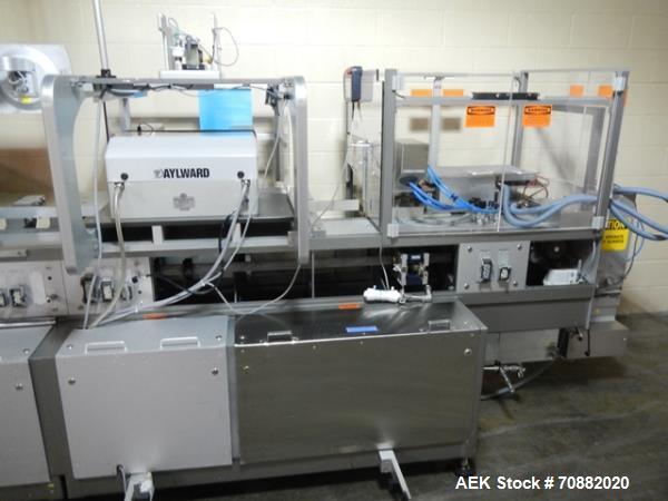Used Uhlmann UPS4 Blisterpack Thermoformer Machine. Capable of speeds from 15 to 50 cycles per minute or 600 blister packs per minute. Maximum format size: 272mm x 284mm max format. Max depth of fill...