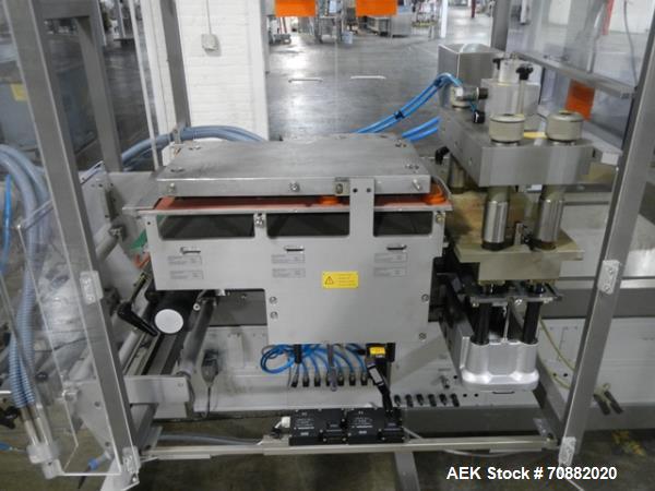 Used Uhlmann UPS4 Blisterpack Thermoformer Machine. Capable of speeds from 15 to 50 cycles per minute or 600 blister packs per minute. Maximum format size: 272mm x 284mm max format. Max depth of fill...