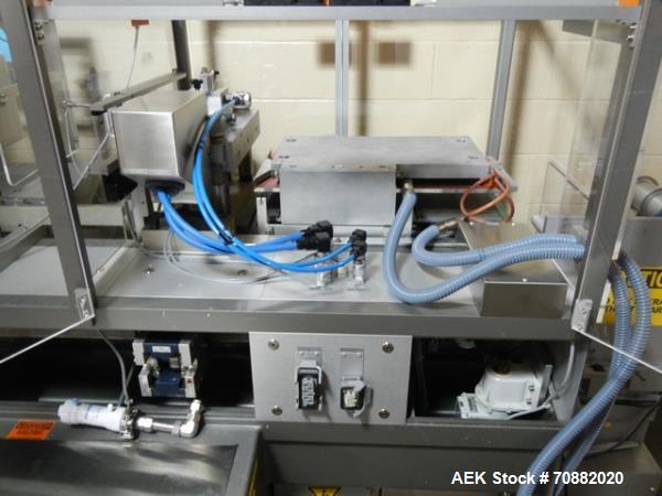 Used Uhlmann UPS4 Blisterpack Thermoformer Machine. Capable of speeds from 15 to 50 cycles per minute or 600 blister packs per minute. Maximum format size: 272mm x 284mm max format. Max depth of fill...