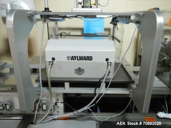 Used Uhlmann UPS4 Blisterpack Thermoformer Machine. Capable of speeds from 15 to 50 cycles per minute or 600 blister packs per minute. Maximum format size: 272mm x 284mm max format. Max depth of fill...