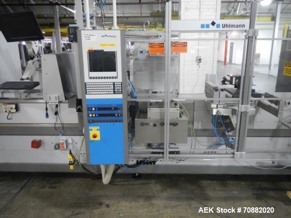 Used Uhlmann UPS4 Blisterpack Thermoformer Machine. Capable of speeds from 15 to 50 cycles per minute or 600 blister packs per minute. Maximum format size: 272mm x 284mm max format. Max depth of fill...