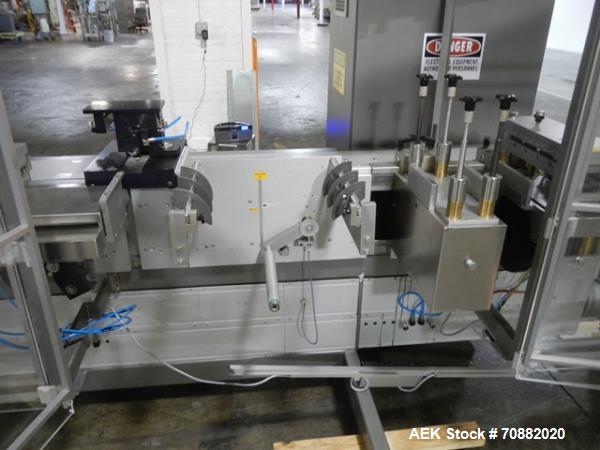 Used Uhlmann UPS4 Blisterpack Thermoformer Machine. Capable of speeds from 15 to 50 cycles per minute or 600 blister packs per minute. Maximum format size: 272mm x 284mm max format. Max depth of fill...