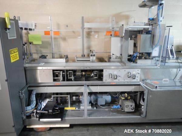 Used Uhlmann UPS4 Blisterpack Thermoformer Machine. Capable of speeds from 15 to 50 cycles per minute or 600 blister packs per minute. Maximum format size: 272mm x 284mm max format. Max depth of fill...