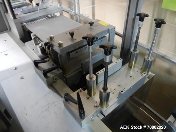 Used Uhlmann UPS4 Blisterpack Thermoformer Machine. Capable of speeds from 15 to 50 cycles per minute or 600 blister packs per minute. Maximum format size: 272mm x 284mm max format. Max depth of fill...