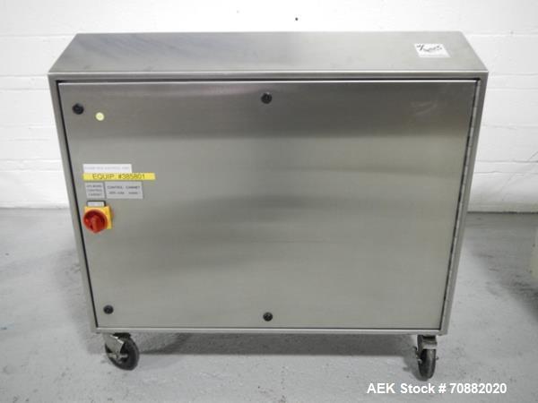 Used Uhlmann UPS4 Blisterpack Thermoformer Machine. Capable of speeds from 15 to 50 cycles per minute or 600 blister packs per minute. Maximum format size: 272mm x 284mm max format. Max depth of fill...