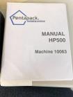 Used Pentapack Hospital Blister Line / Unit Dose Packaging Machine, Model HP500. 10-50 cycles/minute capability. 86mm max forming width; 25mm transport length; 100mm max foil width; 14mm max forming ...