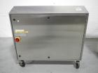 Used Uhlmann UPS4 Blisterpack Thermoformer Machine. Capable of speeds from 15 to 50 cycles per minute or 600 blister packs per minute. Maximum format size: 272mm x 284mm max format. Max depth of fill...