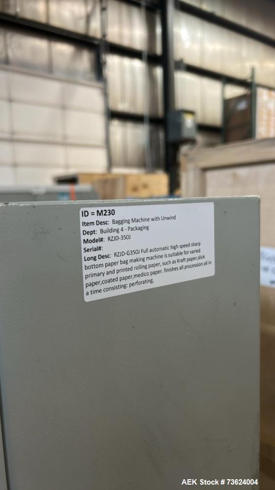 Used Wenzhou RZJD-350J Paper Bag Making Machine with Window Unit & Hot Melt Glue System