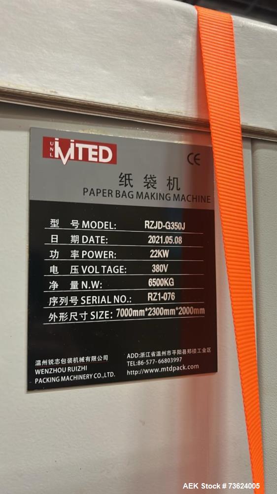 High-Speed Wenzhou RZJD-350J Paper Bag Making Machine with Window Unit & Glue System