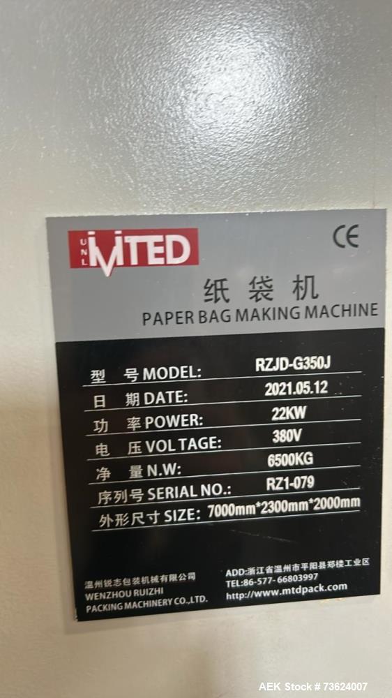 Automatic Paper Bag Production Line – Wenzhou RZJD-350J with BOPP Window & Forming Sets