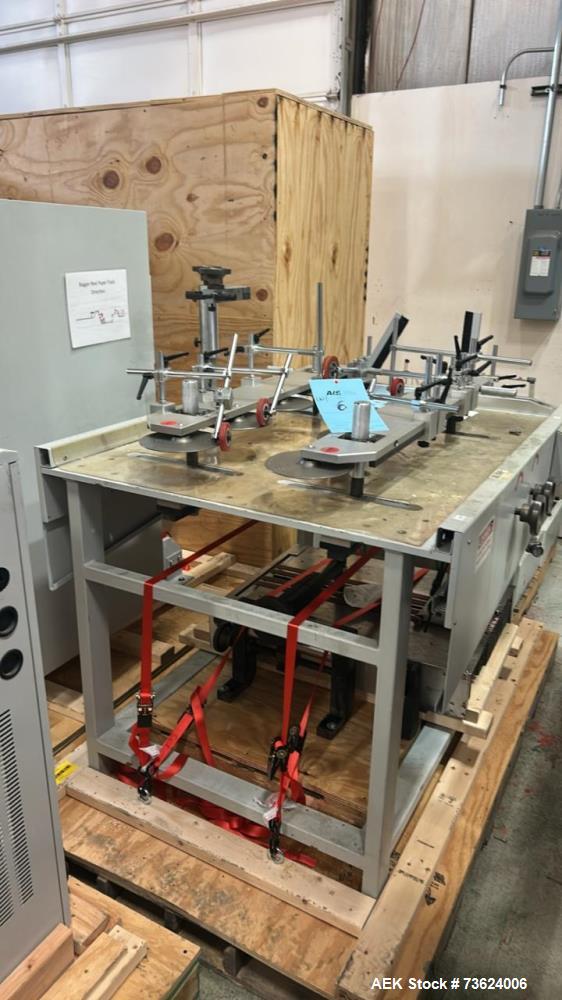 Used Wenzhou RZJD-G350J Paper Bag Making Machine with Window Unit, Hot Melt Glue & Valco Melton System