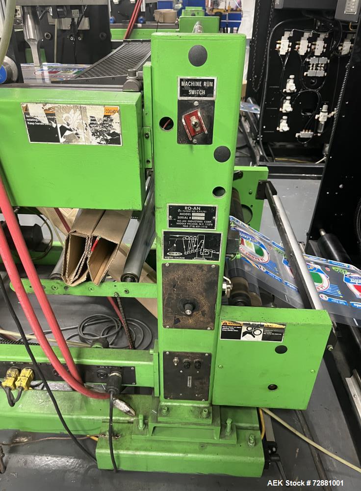 Used Ro-An Polystar 9000 Wicketer Bag Machine; Servo Powered; Sideweld Flat Bags; Draw lengths of: 6", 9", 12"; Material thickness: 3 mil; 50/60 H2 3 Phase with plant ground 45 AMP Service; 10 HP Tur...