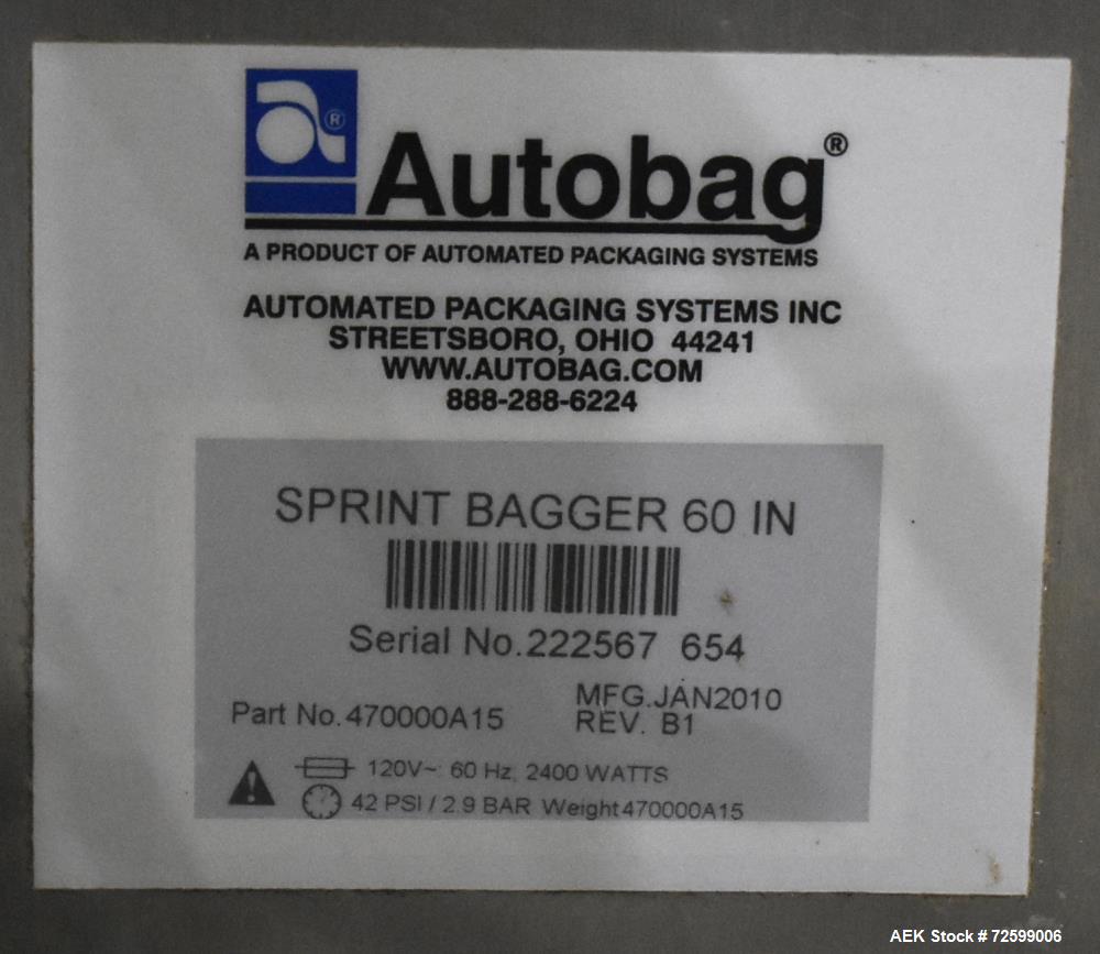 Automated Packaging (Autobag) SidePouch SPrint Bagging System model 60V