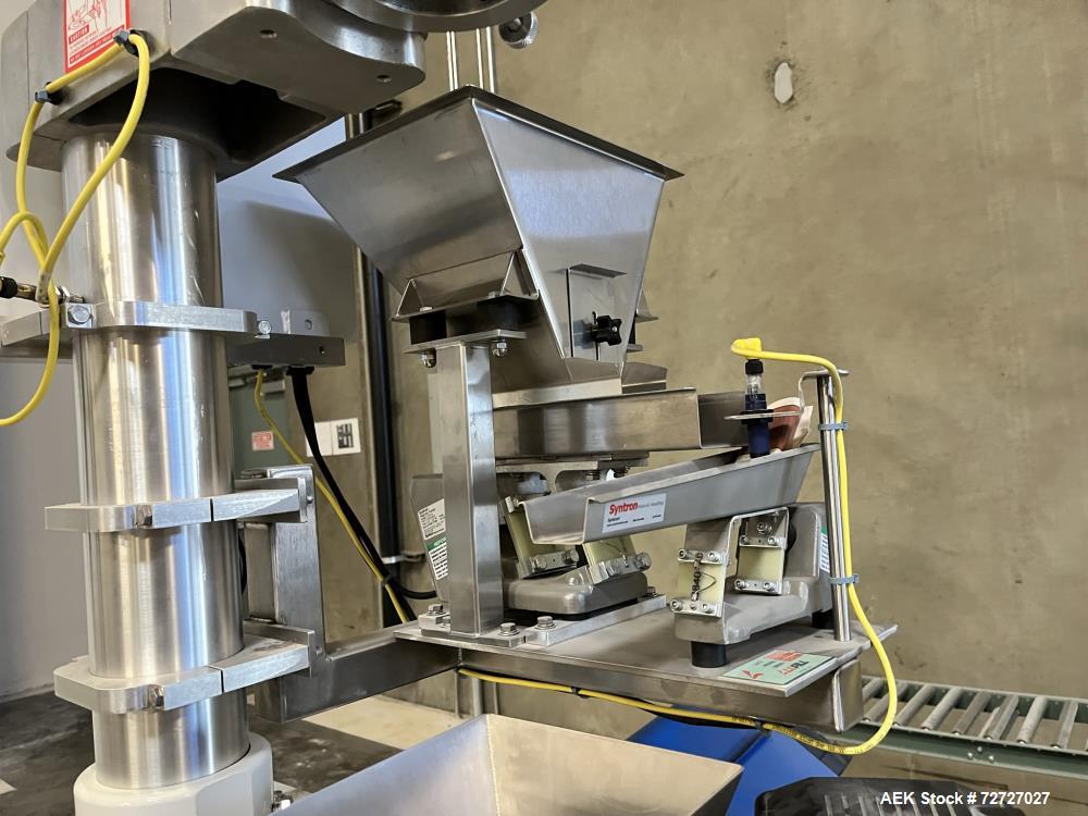 Used All Fill B100PM Premade Pouch Machine with SV600 auger filler and secondary vibratory feeder. Accepts bag sizes 4" to 12" Wide x 5" to 16", Scale is capable up to 3 pounds fill. System consists ...