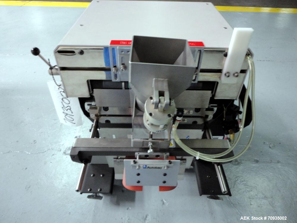 Used Automated Packaging Systems Autobag Model AB 180 Bagger. Capable of up to 80 bags per minute. Has bag size range of 2" to 11" Wide X 3" to 22" Long,  bag thickness of 1.0 to 4.0 mil, and Pass-th...