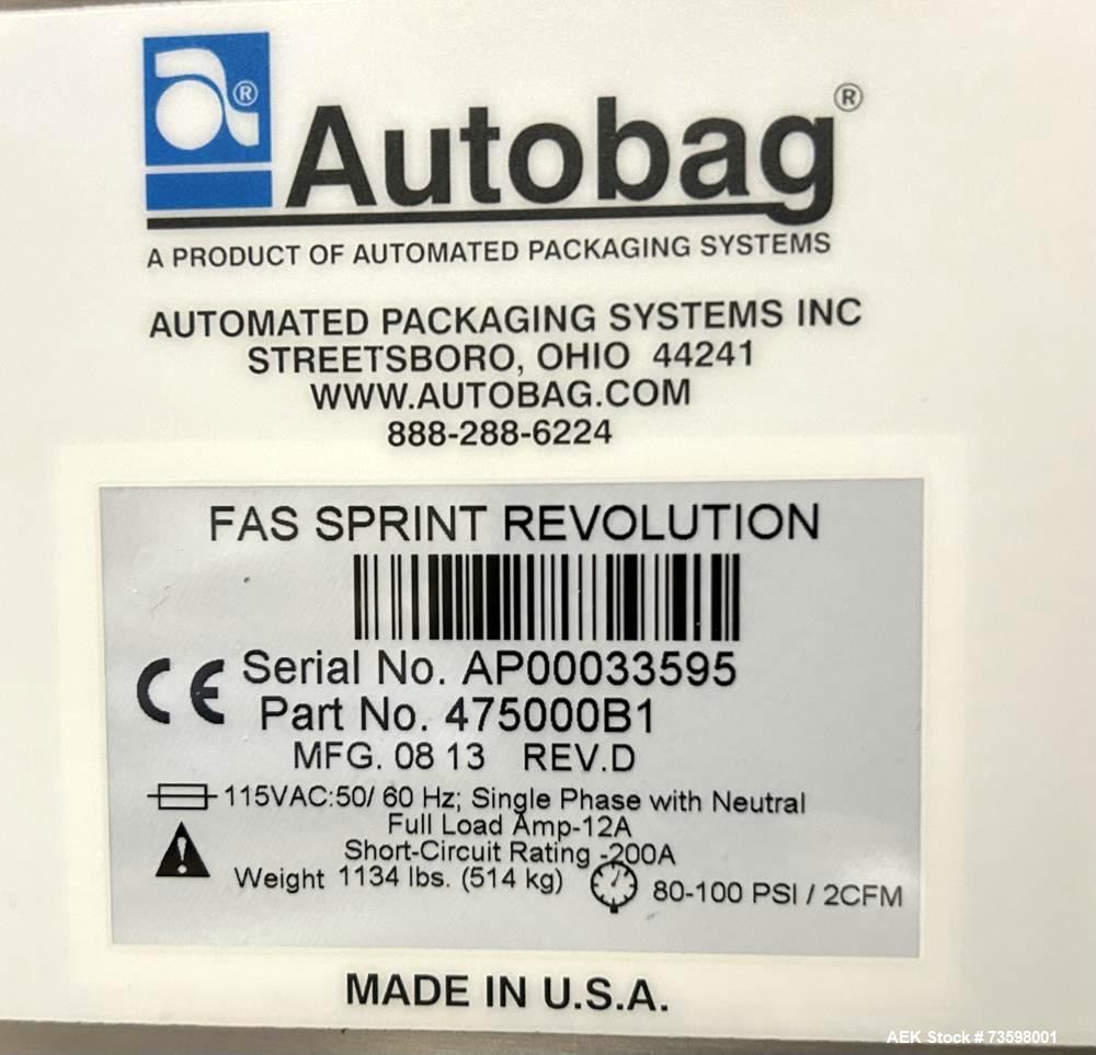 Automated Packaging Systems Sprint Revolution Bagger – Stainless Steel, Used