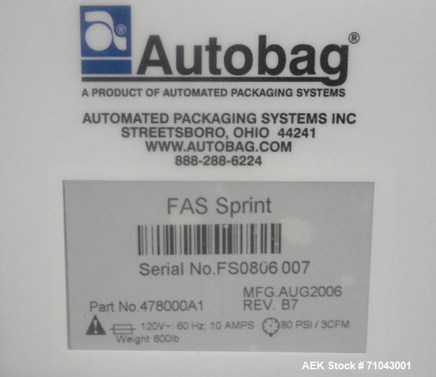 Used Autobag Model FAS Sprint Side Pouch Packaging System