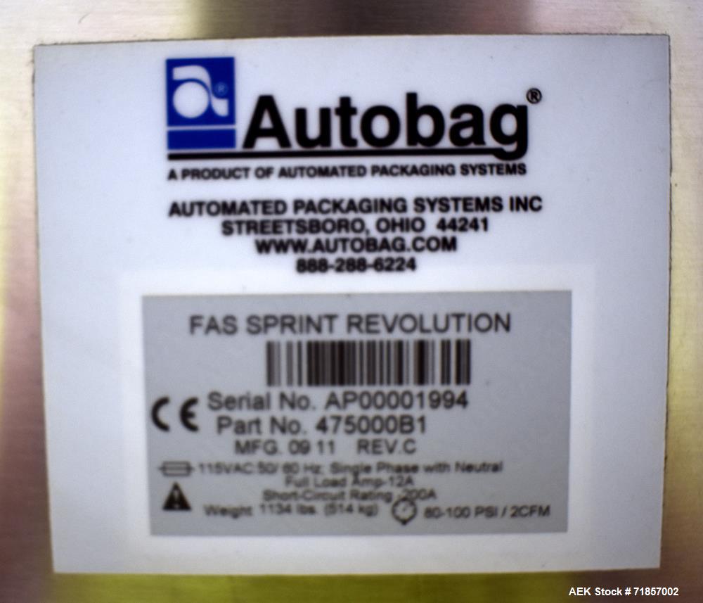 Used Automated Packaging Systems Model FAS Sprint Revolution Bagger